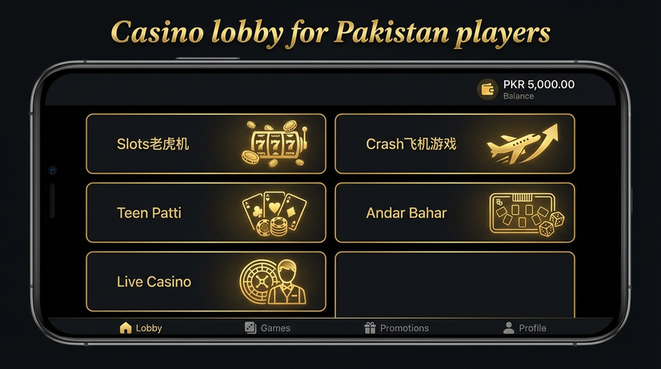 Lobby view of 177Slots for Pakistan users